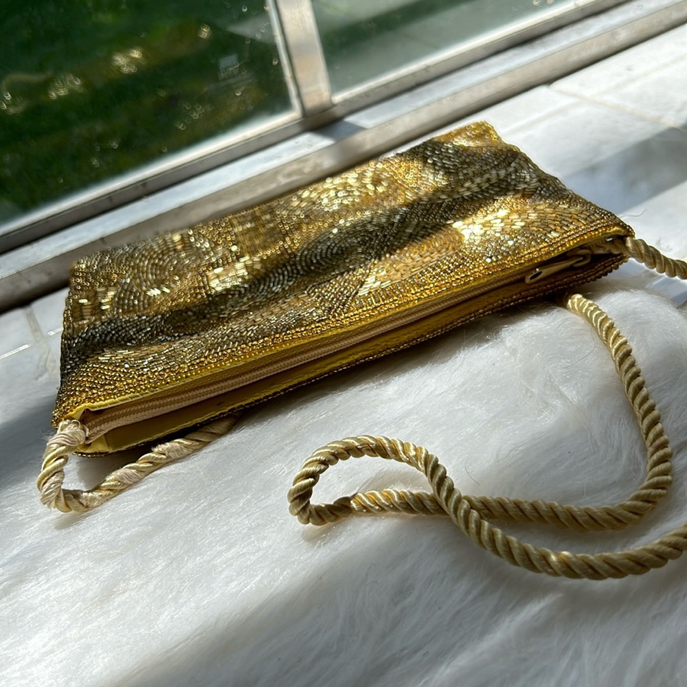 Carl Marchi Gold Beaded Crossbody Bag EUC - Picture 8 of 13